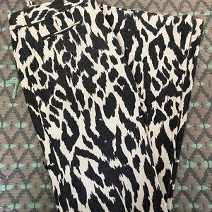 Celine (Phoebe Philo) Black and White Animal Print Pants